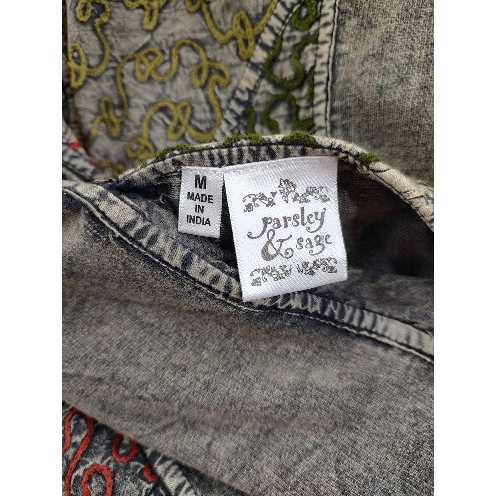 Parsley & Sage Patchwork Embroidered Blazer‎ Jacket Women Size M Made in India - Picture 4 of 9
